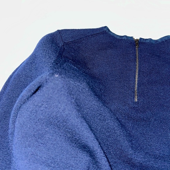 Theory Dark Blue Wool Zip Back Tunic Sweater - Picture 4 of 7